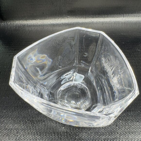 Tiffany & Co New York Etched Six Panel Hexagonal Crystal Glass Bowl Dish Signed - Picture 10 of 12